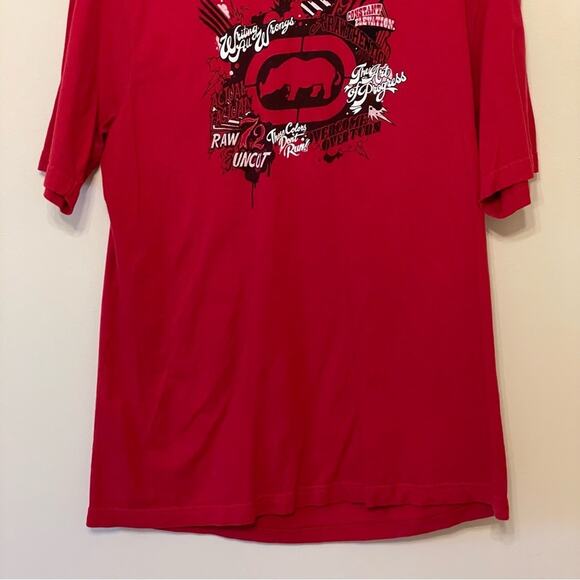 Y2K Vintage Ecko Unltd. L short sleeve t-shirt streetwear urban red rhino white - Picture 3 of 7